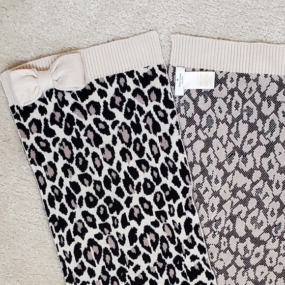 Kate Spade Leopard Print with White Bow Accent Scarf - Picture 1 of 4